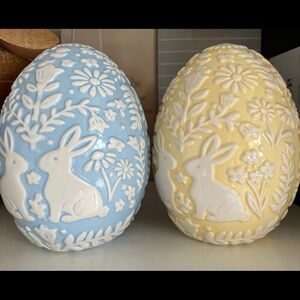 Decorative Blue and Yellow Bunny Egg Set